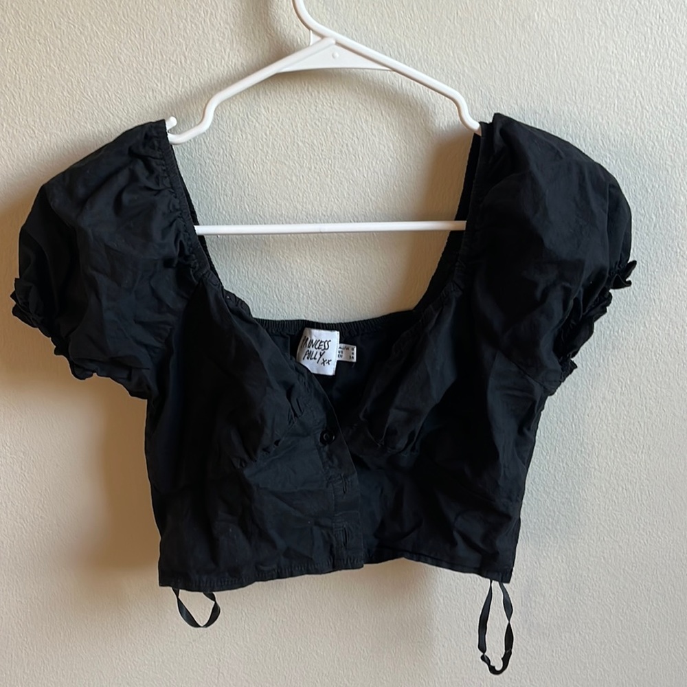 Princess Polly black crop top size 4